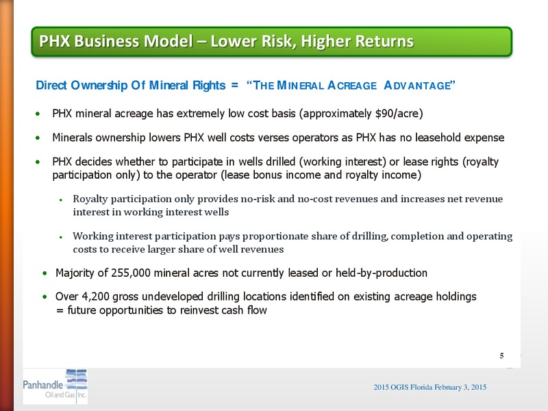 OGIS Florida 2015 – Panhandle Oil and Gas Inc. – slide 4