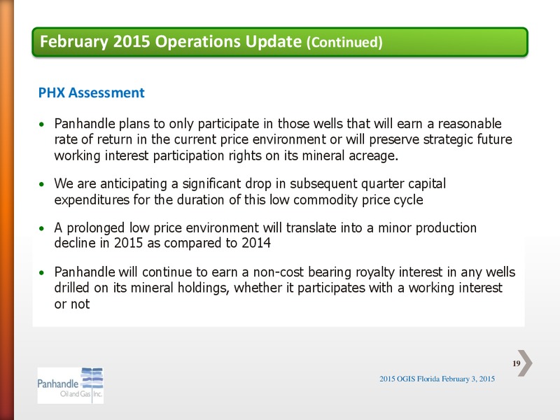 OGIS Florida 2015 – Panhandle Oil and Gas Inc. – slide 18