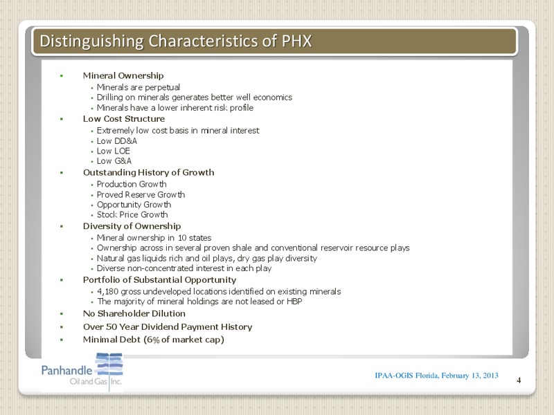 IPAA OGIS – Panhandle Oil and Gas Inc. – slide 3