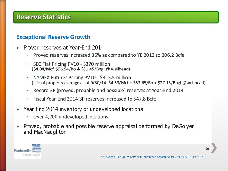 Enercom's The Oil and Services Conference – Panhandle Oil and Gas Inc. – slide 19