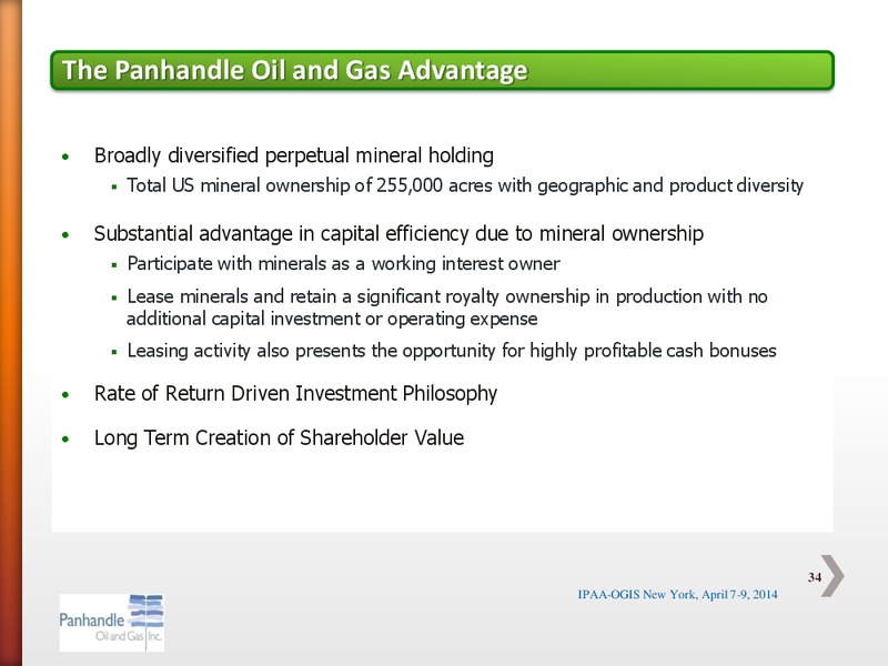 APRIL 2014 IPAA OGIS – Panhandle Oil and Gas Inc. – slide 33