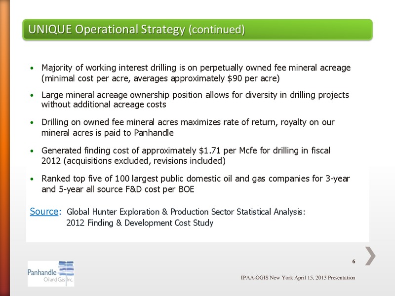 APRIL 2013 IPAA OGIS – Panhandle Oil and Gas Inc. – slide 5