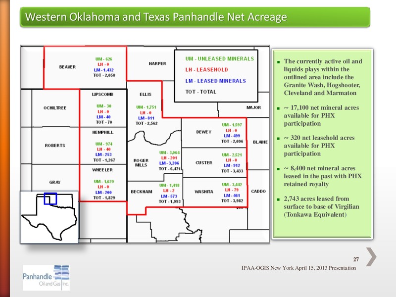 APRIL 2013 IPAA OGIS – Panhandle Oil and Gas Inc. – slide 26