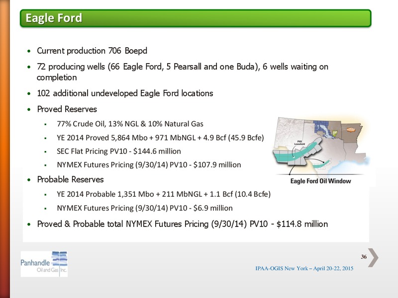 IPAA OGIS NEW YORK – Panhandle Oil and Gas Inc. – slide 35