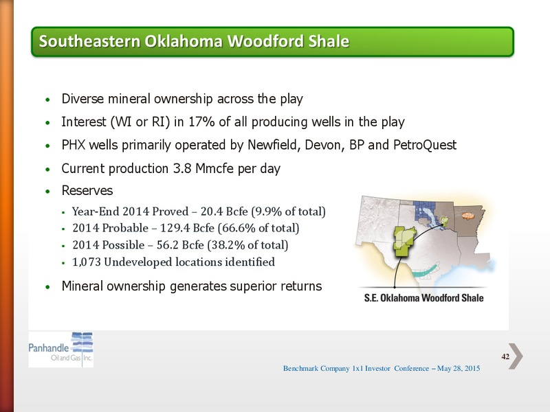 ONE ON ONE INVESTOR CONFERENCE 2015 – Panhandle Oil and Gas Inc. – slide 41