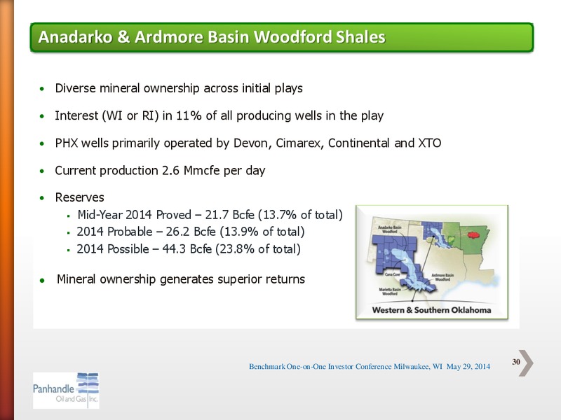 BENCHMARK ONE ON ONE INVESTOR CONFERENCE – Panhandle Oil and Gas Inc. – slide 29