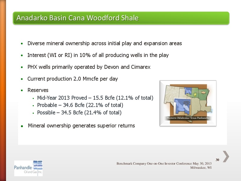 BENCHMARK COMPANY LLC ONE ON ONE INVESTOR CONFERENCE – Panhandle Oil and Gas Inc. – slide 29