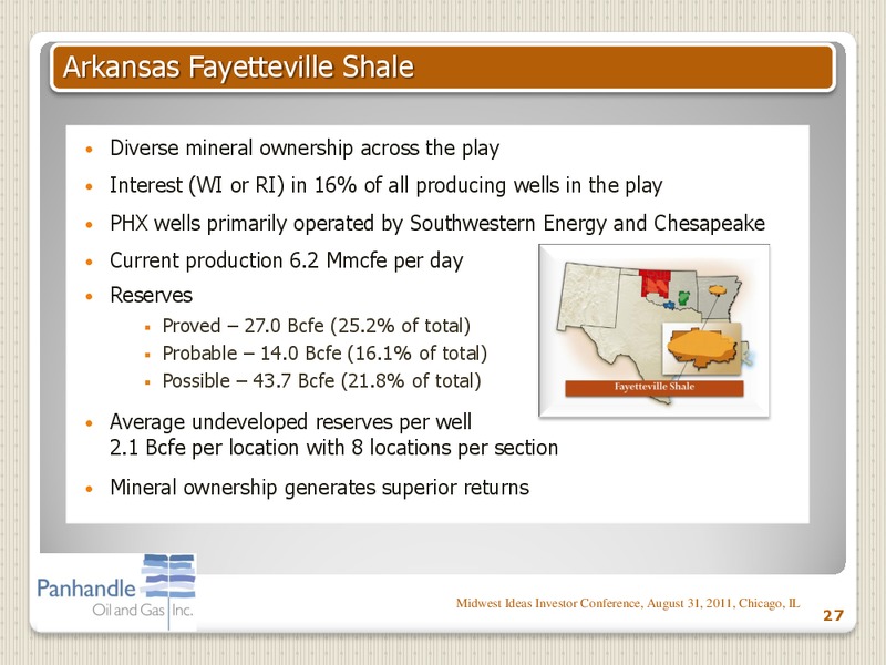 MIDWEST IDEAS INVESTOR CONFERENCE – Panhandle Oil and Gas Inc. – slide 26