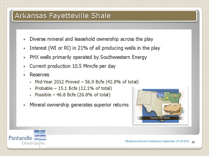 2ND ANNUAL OKLAHOMA INVESTOR CONFERENCE – Panhandle Oil and Gas Inc. – slide 34