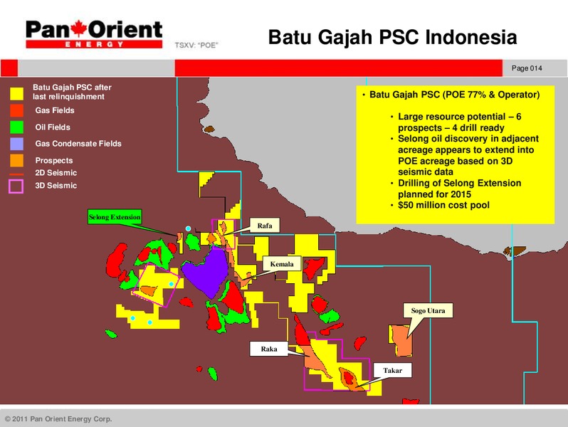 CORPORATE PRESENTATION – Pan Orient Energy – slide 13