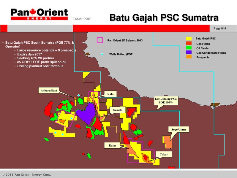 Investor Presentation – Pan Orient Energy – slide 13