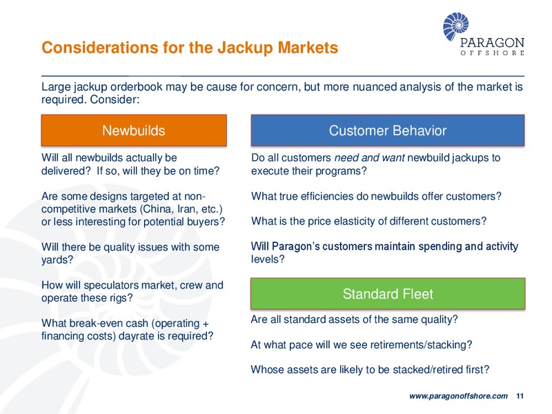 DEUTSCHE BANK 22ND ANNUAL LEVERAGED FINANCE CONFERENCE – Paragon Offshore Plc – slide 10