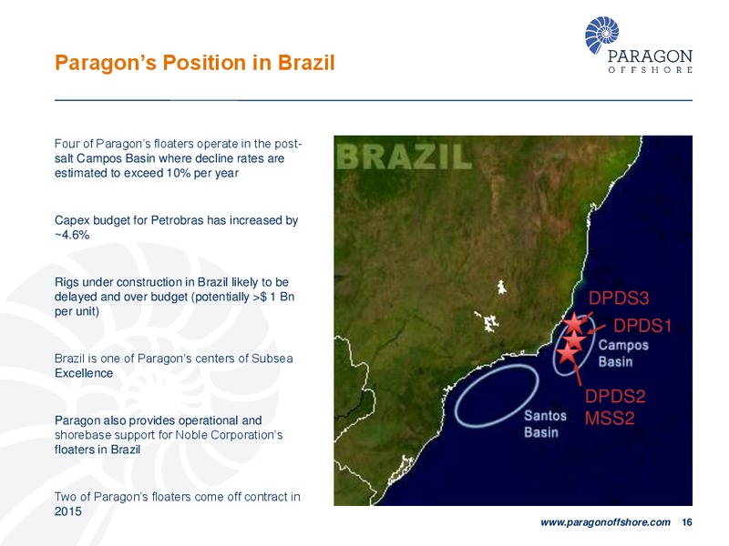 DEUTSCHE BANK 22ND ANNUAL LEVERAGED FINANCE CONFERENCE – Paragon Offshore Plc – slide 15