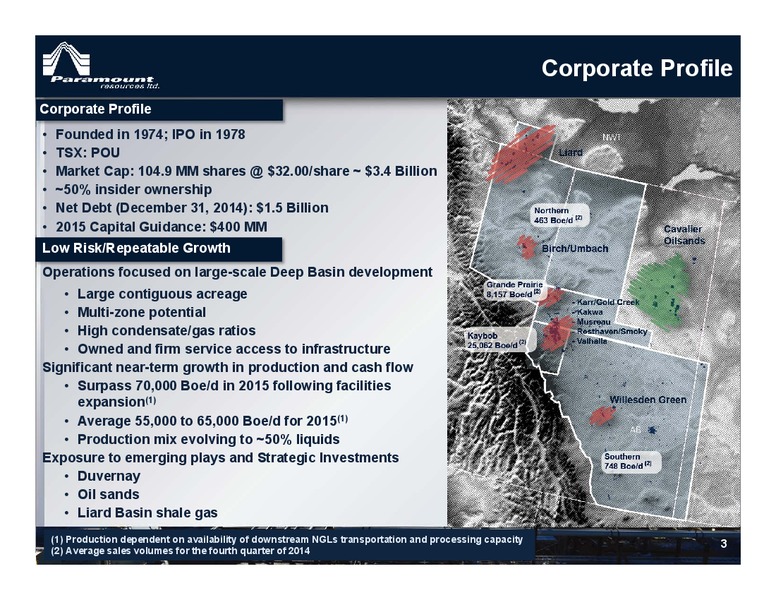Corporate Presentation – Paramount Resources Ltd. – slide 2