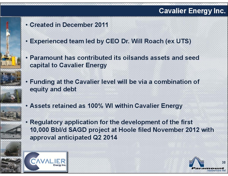 INVESTOR PRESENTATION – Paramount Resources Ltd. – slide 29