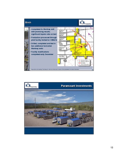 FIRSTENERGY CAPITAL EAST COAST ENERGY CONFERENCE – Paramount Resources Ltd. – slide 12