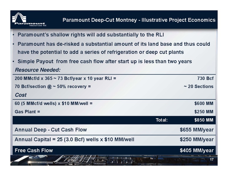 CORPORATE PRESENTATION – Paramount Resources Ltd. – slide 16