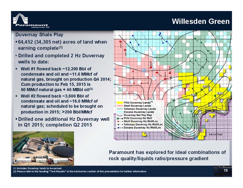 CORPORATE PRESENTATION – Paramount Resources Ltd. – slide 18