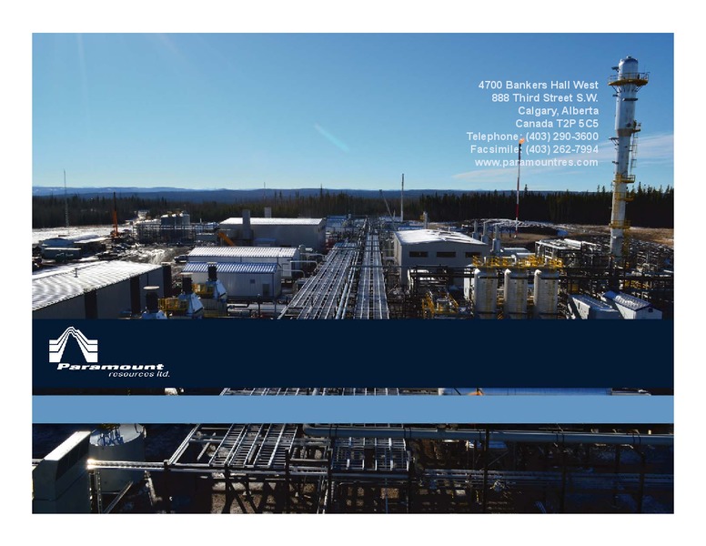 CORPORATE PRESENTATION – Paramount Resources Ltd. – slide 32