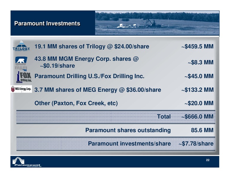 CIBC 2012 ENERGY CONFERENCE – Paramount Resources Ltd. – slide 21