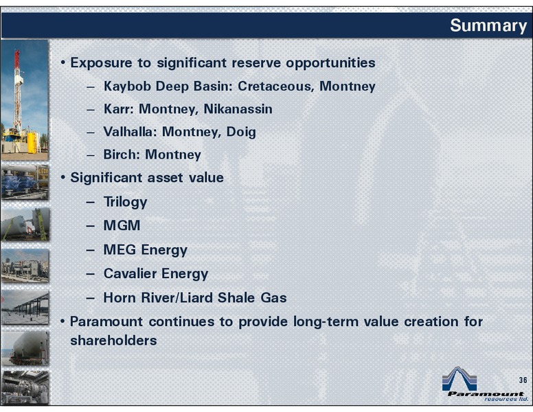 MAY 2013 ANNUAL GENERAL MEETING – Paramount Resources Ltd. – slide 35