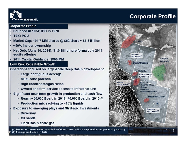 2014 Energy Conference – Paramount Resources Ltd. – slide 2