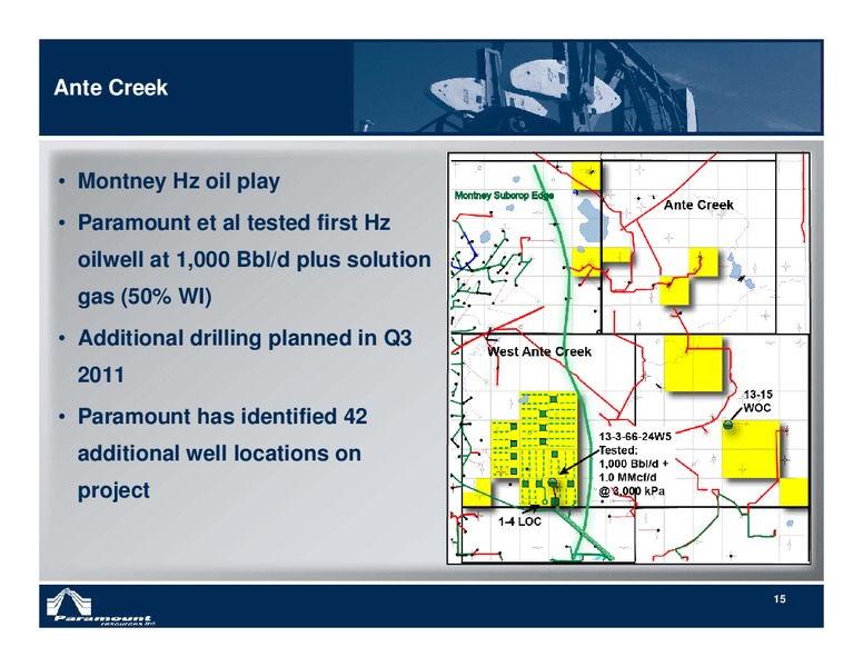 2011 NORTH AMERICAN OIL & GAS CONFERENCE – Paramount Resources Ltd. – slide 14