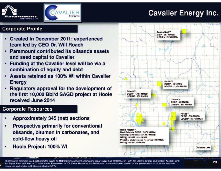 FIRSTENERGY CAPITAL ENERGY GROWTH CONFERENCE – Paramount Resources Ltd. – slide 23