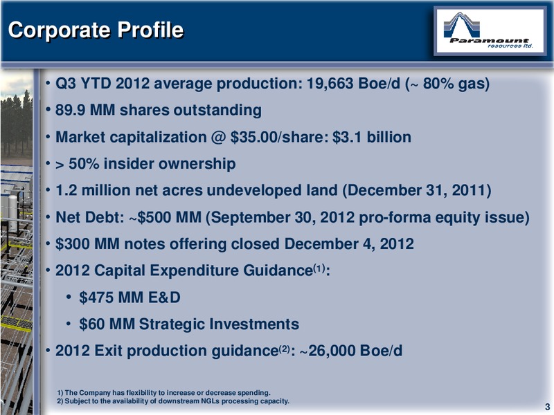 CAPP 2012 INVESTMENT SYMPOSIUM – Paramount Resources Ltd. – slide 2
