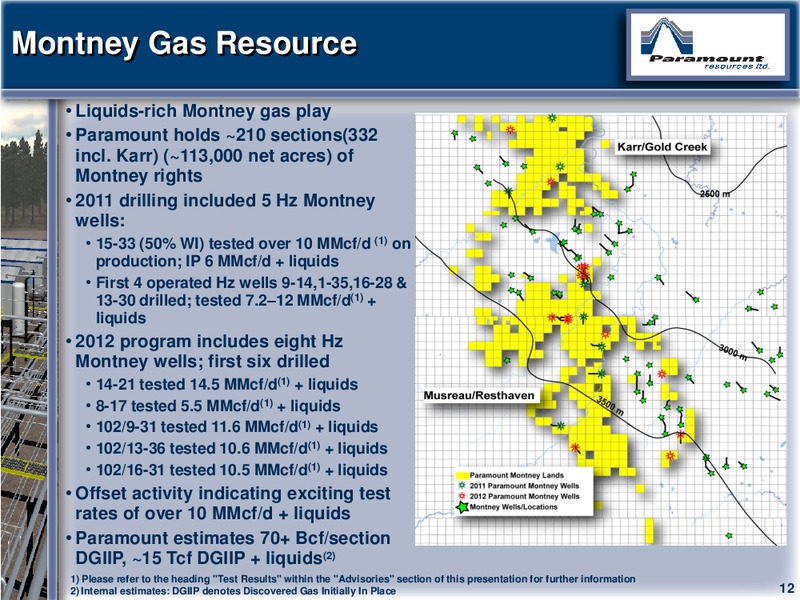 CAPP 2012 INVESTMENT SYMPOSIUM – Paramount Resources Ltd. – slide 11