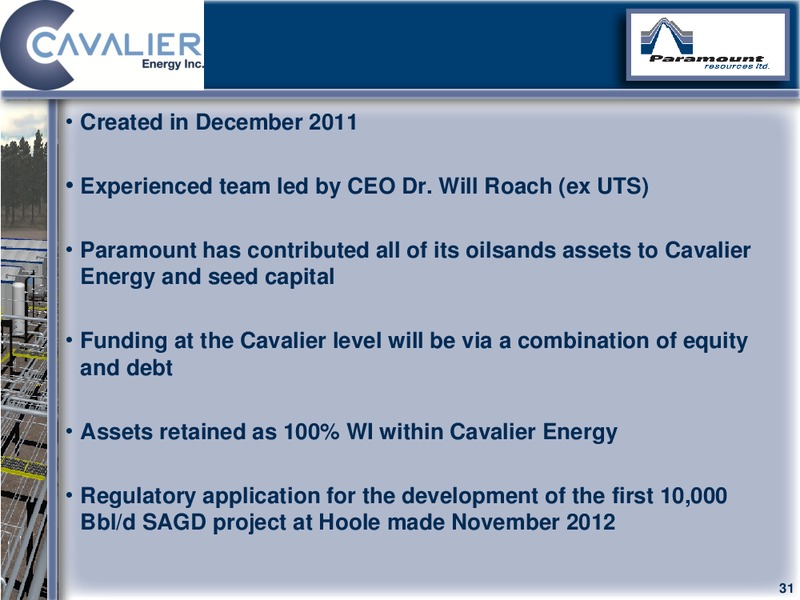 CAPP 2012 INVESTMENT SYMPOSIUM – Paramount Resources Ltd. – slide 30