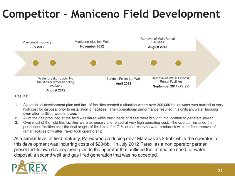 November 2014 Investor Presenation Update – Parex Resources, Inc. – slide 21