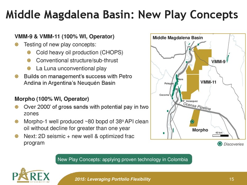 January 2015 Corporate Presenation – Parex Resources, Inc. – slide 15