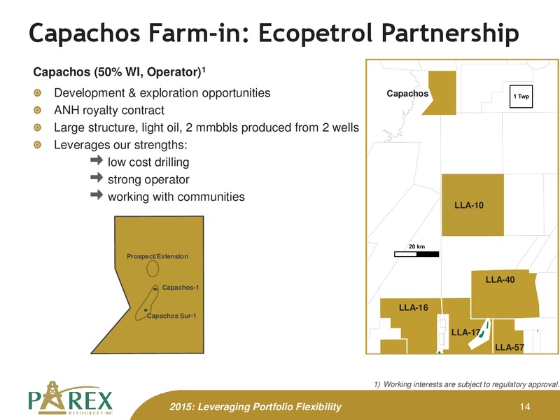 January 2014 Corporate Presentation Update – Parex Resources, Inc. – slide 14