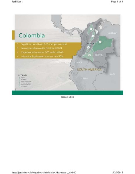 FIRSTENERGY CAPITAL GLOBAL ENERGY CONFERENCE – Parex Resources, Inc. – slide 3