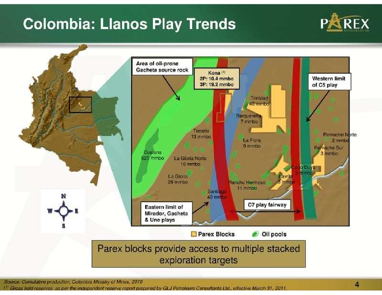 SEPTEMBER 2011 CORPORATE PRESENTATION – Parex Resources, Inc. – slide 4