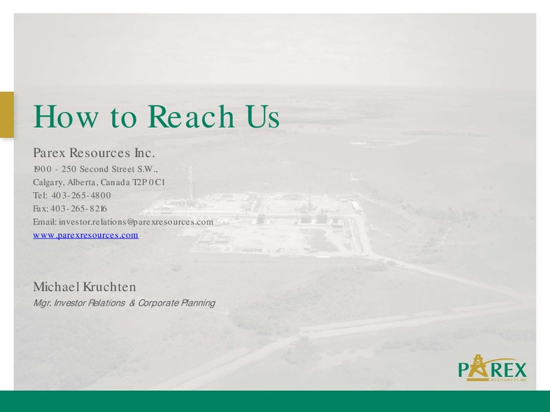 2012 PETERS AND CO LIMITED ENERGY CONFERENCE – Parex Resources, Inc. – slide 22