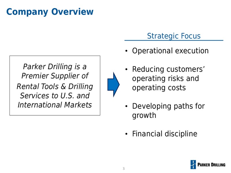 INVESTOR PRESENTATION – Parker Drilling Co. – slide 2