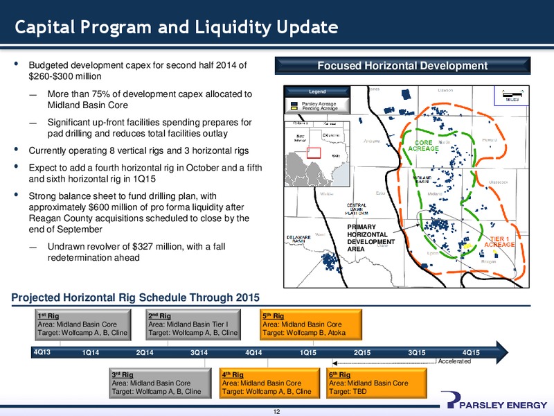 JOHNSON RICE ENERGY CONFERENCE 2014 – Parsley Energy Inc. – slide 11
