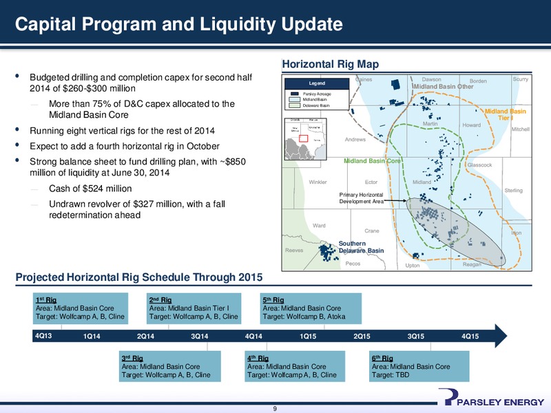 Q2 2014 Earnings Presentation August 2014 – Parsley Energy Inc. – slide 8
