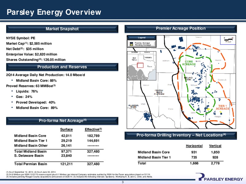 Investor Presentation – Parsley Energy Inc. – slide 2