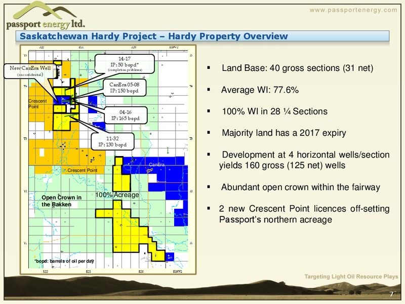 Creating Shareholder Value through Light Oil Resource Exploration and Development – Passport Energy Ltd. – slide 7