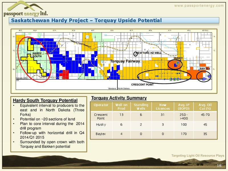 Creating Shareholder Value through Light Oil Resource Exploration and Development – Passport Energy Ltd. – slide 18