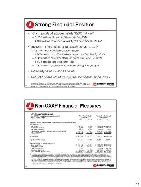 Credit Suisse 20th Annual Energy Summit – Patterson-Uti Energy Inc. – slide 24
