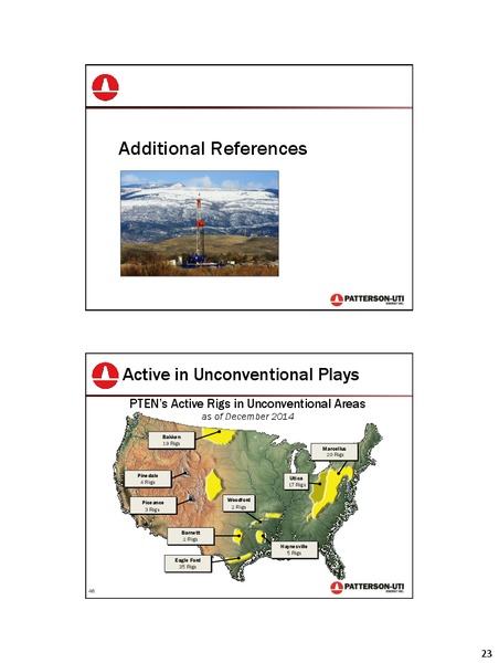 Cowen and Company 4th Annual Ultimate Energy Conference – Patterson-Uti Energy Inc. – slide 22