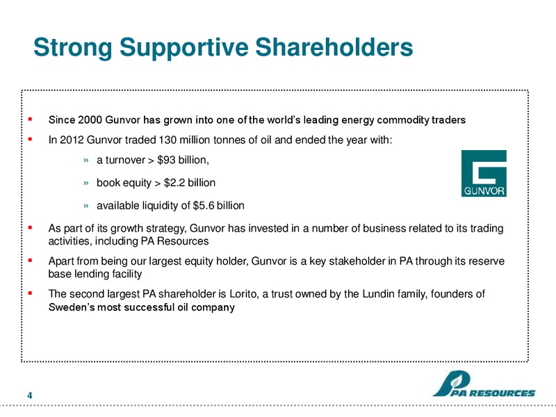 Pareto E&P Conference – Pa Resources – slide 4