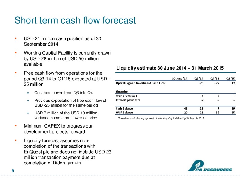 Q3 PRESENTATION – Pa Resources – slide 9