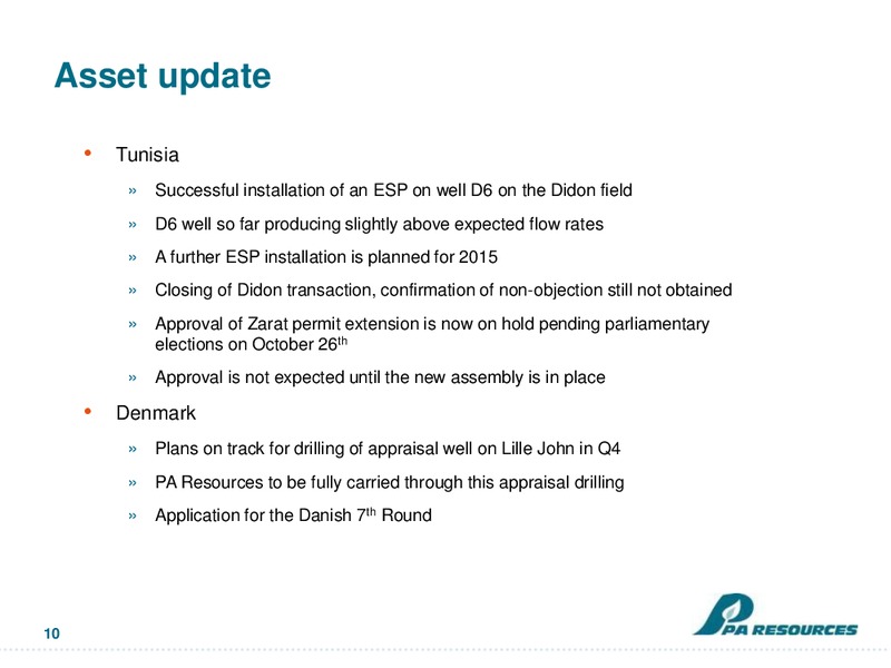Q3 PRESENTATION – Pa Resources – slide 10