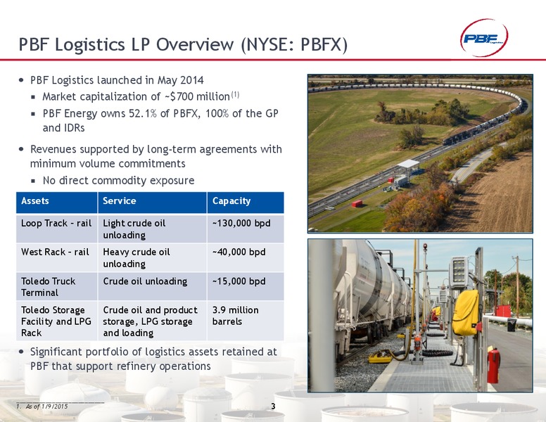 UBS MLP CONFERENCE – PBF Logistics Lp – slide 2
