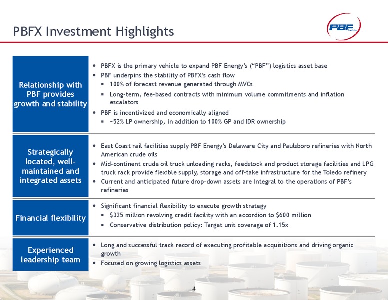 UBS MLP CONFERENCE – PBF Logistics Lp – slide 3